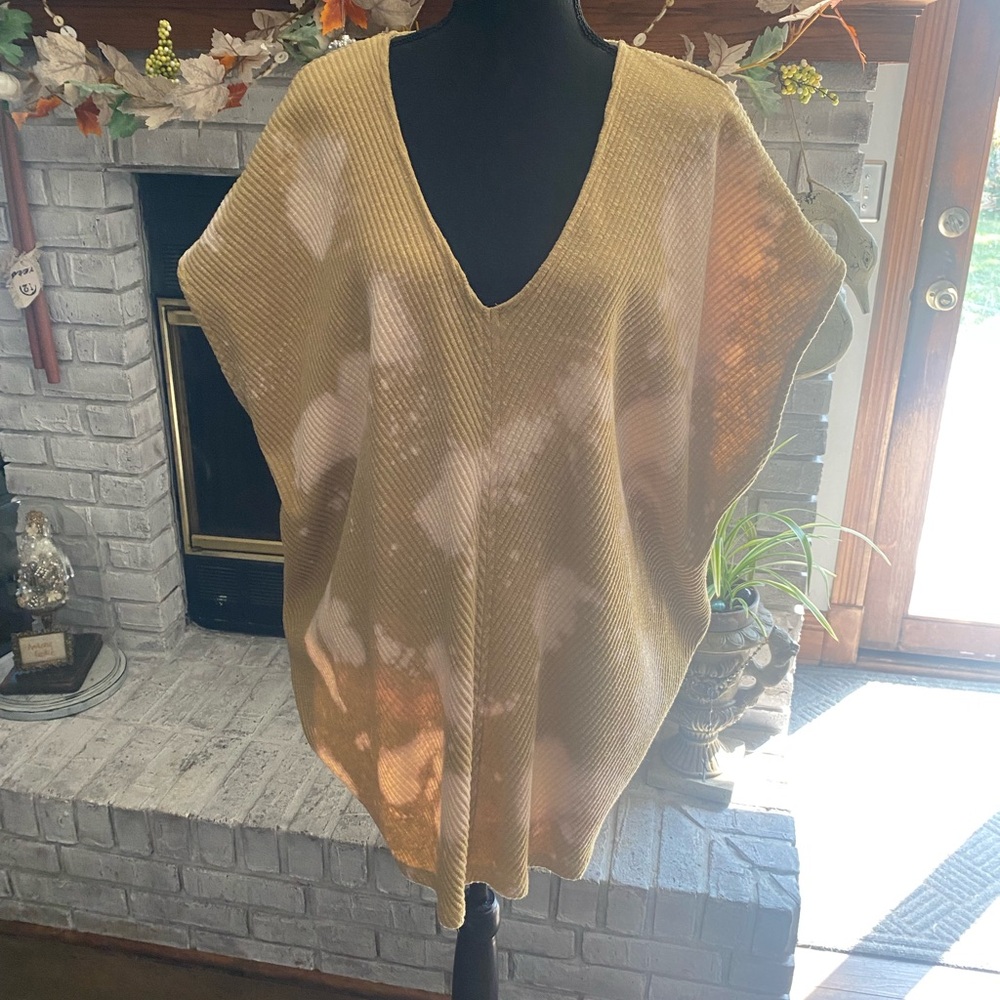 AVA & VIV Tunic Sleeveless Sweater Poncho Vest Top Shirt Tie Dye Mustard xl-4x